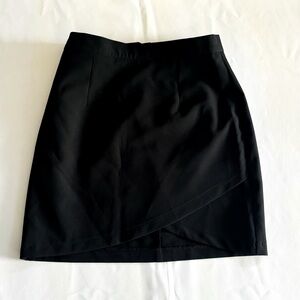 Y2K 🔥🔥🔥 Forever 21 black a-line faux wrap mini skirt size small SM G009